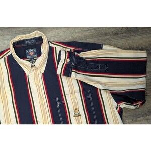 Chaps Ralph Lauren Colorful Stripe Long Sleeve Shirt Size XLarge Vintage 90s